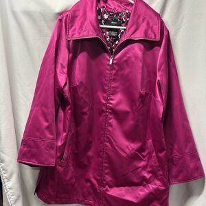 Dennis Basso Women's Magenta Trench Coat
